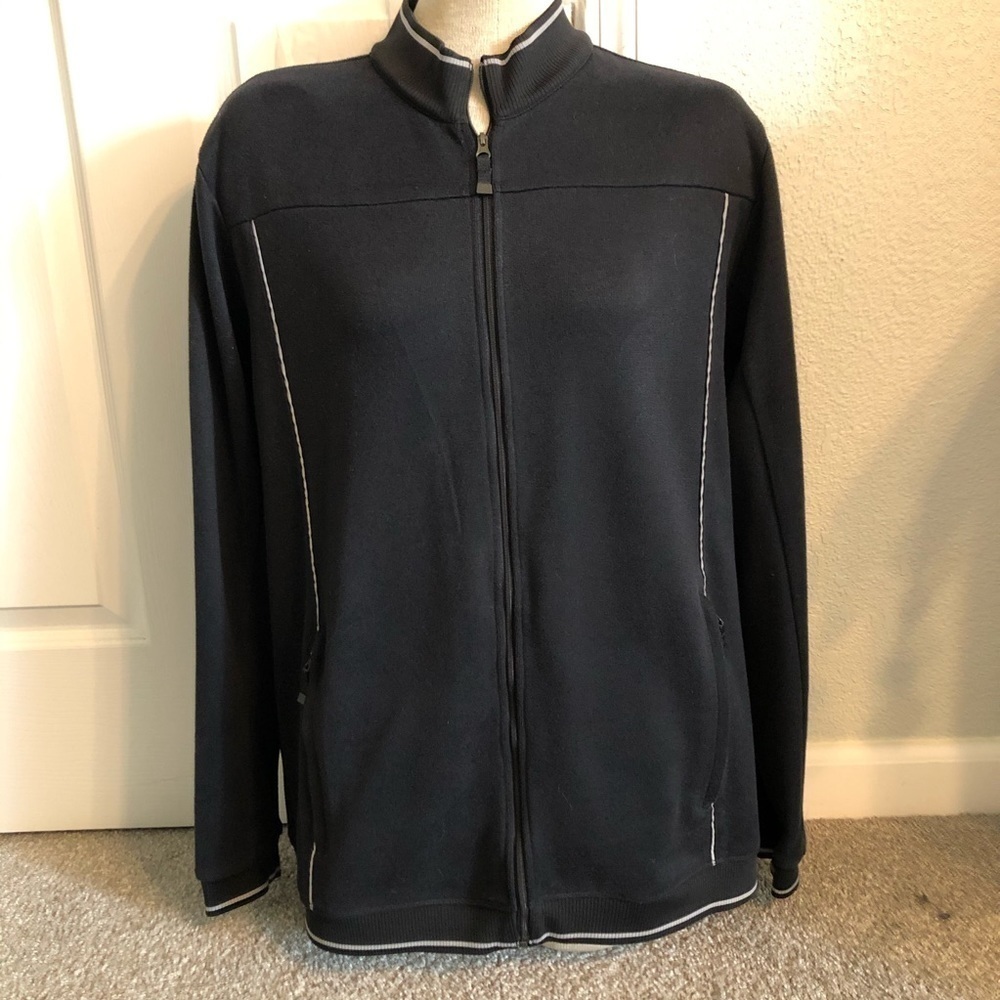 Adidas VINTAGE ZIP UP/ Blk/Gray/ size LG